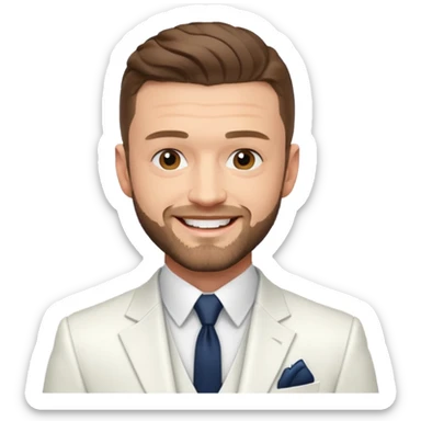 Justin Timberlake with white suit sticker