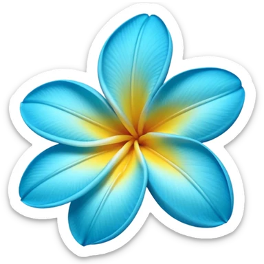neon royal blue and cyan plumeria  sticker