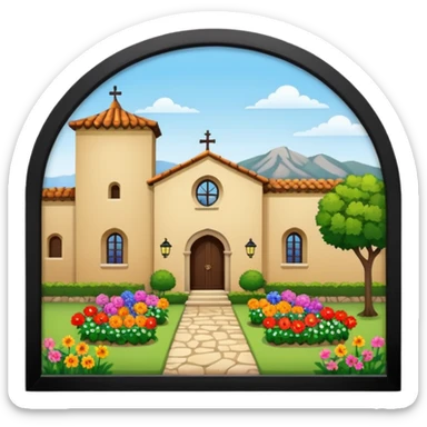Spanish, historical, parador with garden sticker
