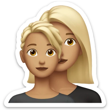 Blonde mother with black haired daughter  sticker