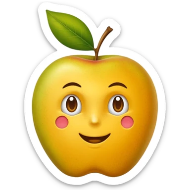 ein tiefer Teller mit breitem rand, darin ein haufen mit gelber Krümel unterschiedlicher Grösse. obendrauf seitlich ein Häufchen Apfelmus. ein Löffel steckt drin sticker