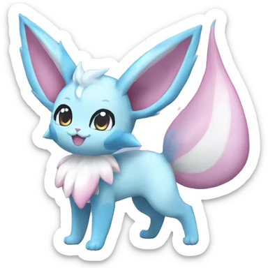 Kawaii Sylveon-Glaceon-Vaporeon-Espeon-Pokémon full body sticker