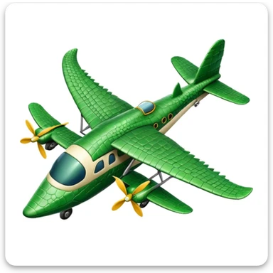 Hace una emoji de un cocodrilo que sea un avion sticker