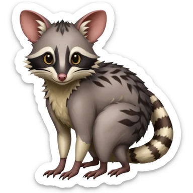 Genet-Marsupial-Possum-Vernid-Sergal-Fakémon-hybrid sticker