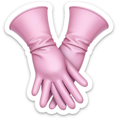 Pair of women’s pale pink opera gloves, soft, cute sticker