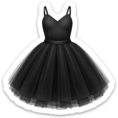 cinematic-realistic-black-tutu,-layers-of-fine,-soft-tulle-forming-a-voluminous-and-airy-skirt,-delicate-folds-catching-the-light,-slightly-frayed-edges-adding-authenticity,-glowing-softly-with-a-warm-and-ethereal-elegance sticker