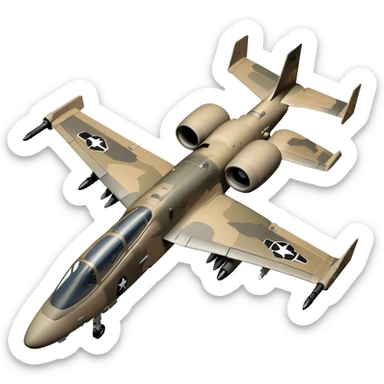 Warthog Jet (A-10 Thunderbolt II) - Fairchild Republic (Model Year: 2022) (Iconic colour: Desert camo) sticker