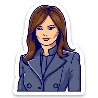 Melania Trump former model and First Lady with elegant appearance sticker