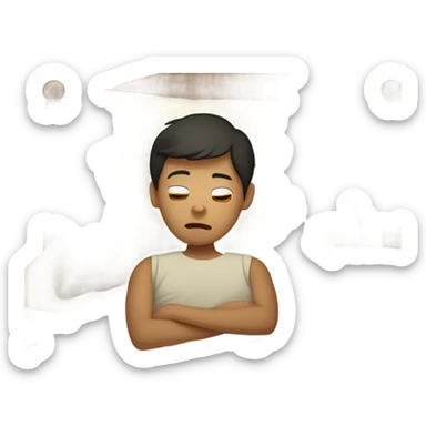 sick filipino boy in bed  sticker