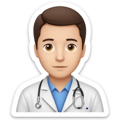 male brunette vet sticker