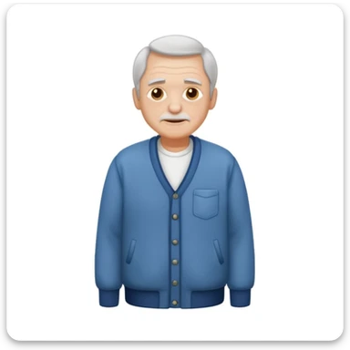 an older man wearing clothes that are too small for him sticker