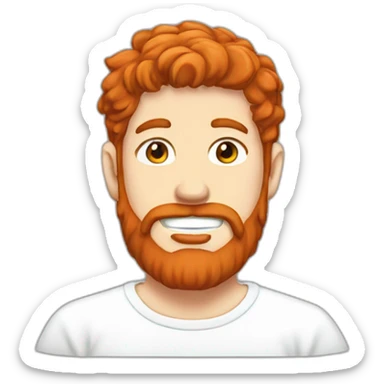 red-bearded-anime-adult-guy-white-teeth-white-tshirt sticker