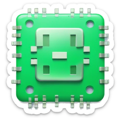 a microchip with a plus sign sticker