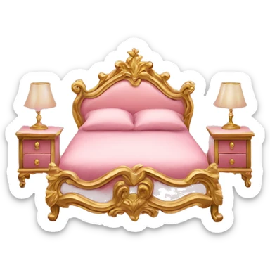 pink and gold baroque bed sticker