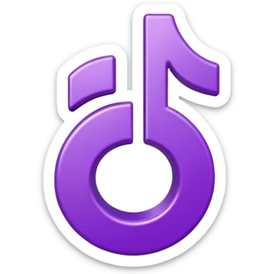 Purple and Cian Symbol of TikTok app sticker