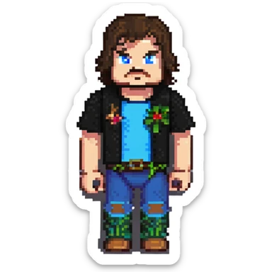 Jack Black as a Minecraft character sticker