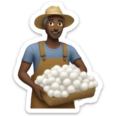 man harvesting cotton sticker