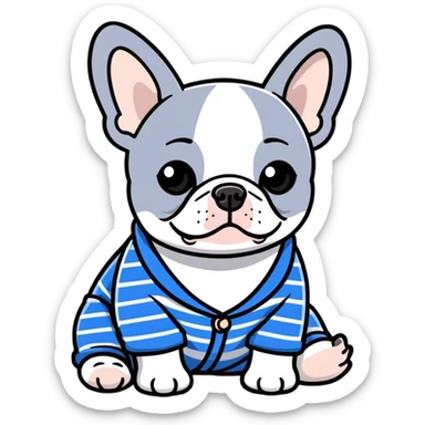 French bulldog in pajamas sticker