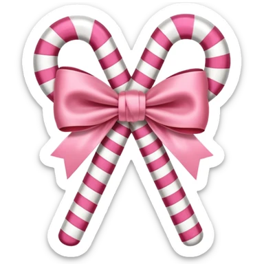 candy cane bow shape with in light pink with a satin bow sticker