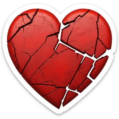 Distressed heart sticker