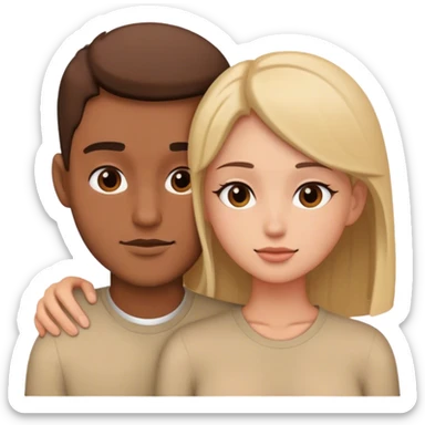 intimate moment between two people head sticker