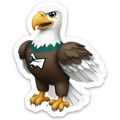Flying Eagle wearing a Philadelphia eagles jersey  sticker