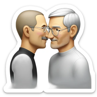 steve jobs kissing tim cook sticker