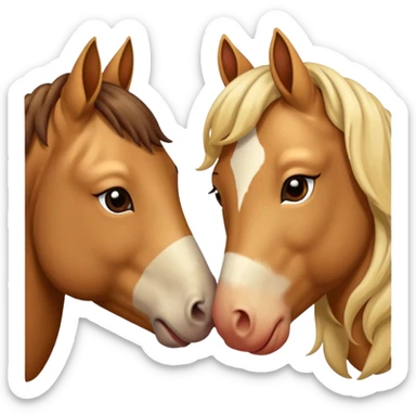 horse lips kisses love emoji sticker