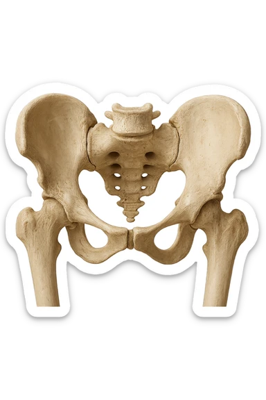 ossa di un bacino umano, iperrealistico 4k sticker