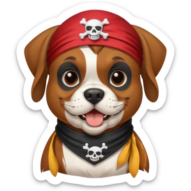 Boxer dog pirate sticker