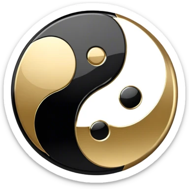 Black and gold yin yang sticker