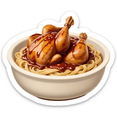 Chicken and barbecue sauce pasta sticker