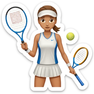 female tennis player sticker