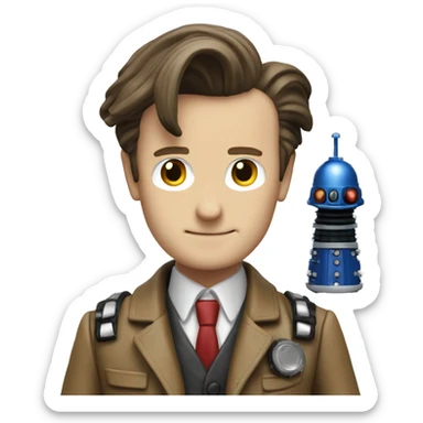 The 11th doctor with his Sonic screwdiver sticker
