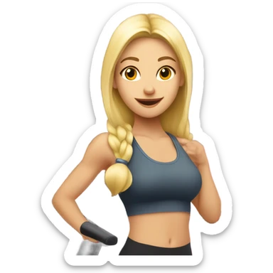blonde teen pink pilates princess on stair master at gym  sticker