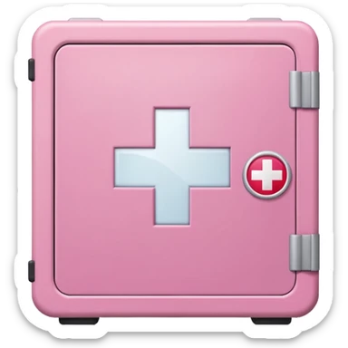 
pink first aid cabinet front glass sticker