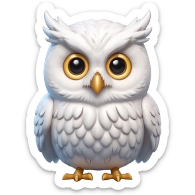 “3D emoji of a magical [white 🦉], Harry Potter style, Hogwarts magic, fantasy atmosphere, soft glow, cinematic lighting, high detail” sticker