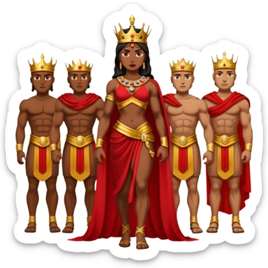 group of trojans being led by a woman queen sticker
