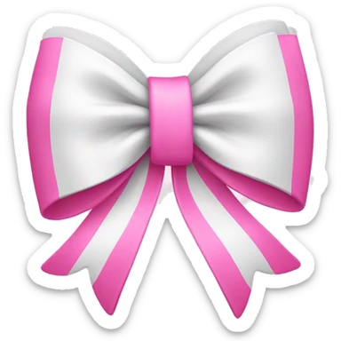 White bow with pink details  sticker