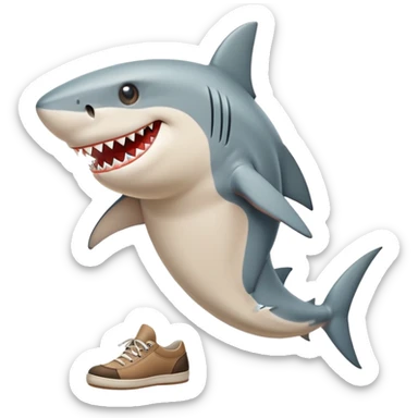 Shark wearing shoes and he has only 2 legs Italian brainrot tralalelo tralala sticker
