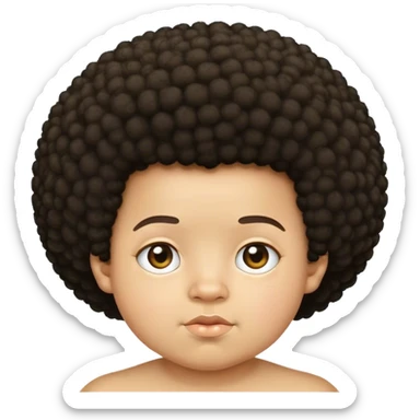Create a light skin kid with an Afro kind of chubby  sticker