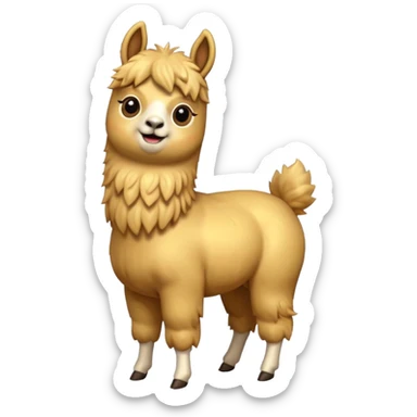 A small golden llama dancing sticker