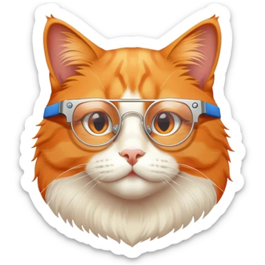 Orange cat with google glas sticker