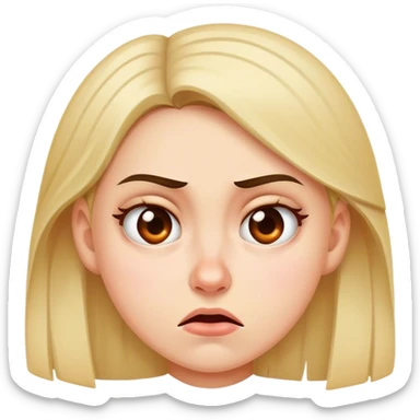 A girl with a disgusted face sticker