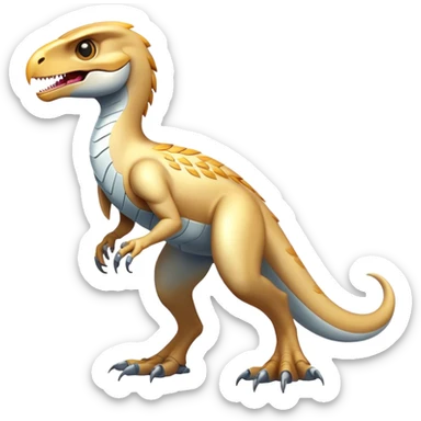 Shiny Futuristic Celestial Fakemon-Pokemon-Digimon-Spectrobes-Raptor-fusion, full body sticker