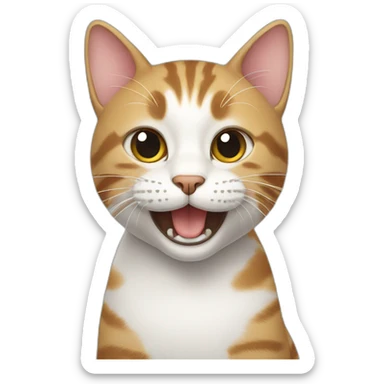 cat with a fun sticker