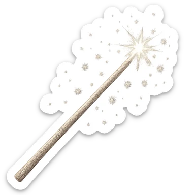glittery magic wand, no background sticker