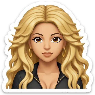 Cinematic Realistic portrait of Shakira, shown as a dynamic pop icon with expressive features and detailed modern attire, illuminated by vibrant, energetic lighting that highlights her global influence sticker