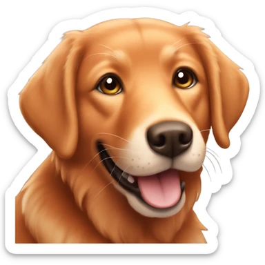 Fluffy Fox red Labrador retriever smiling  sticker