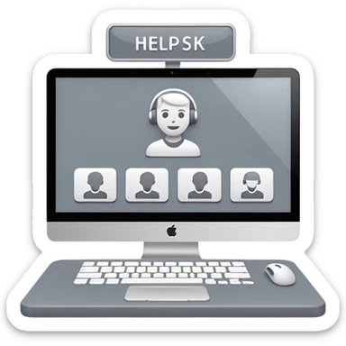 a desktop interface of help desk sticker